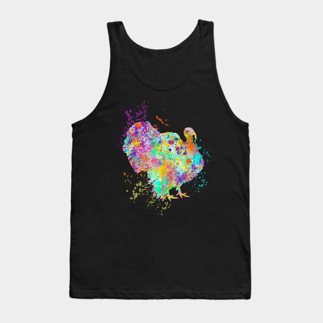 Turkey Day Thanksgiving Bird Painting Splatter Art Gift Original Tank Top by joannejgg